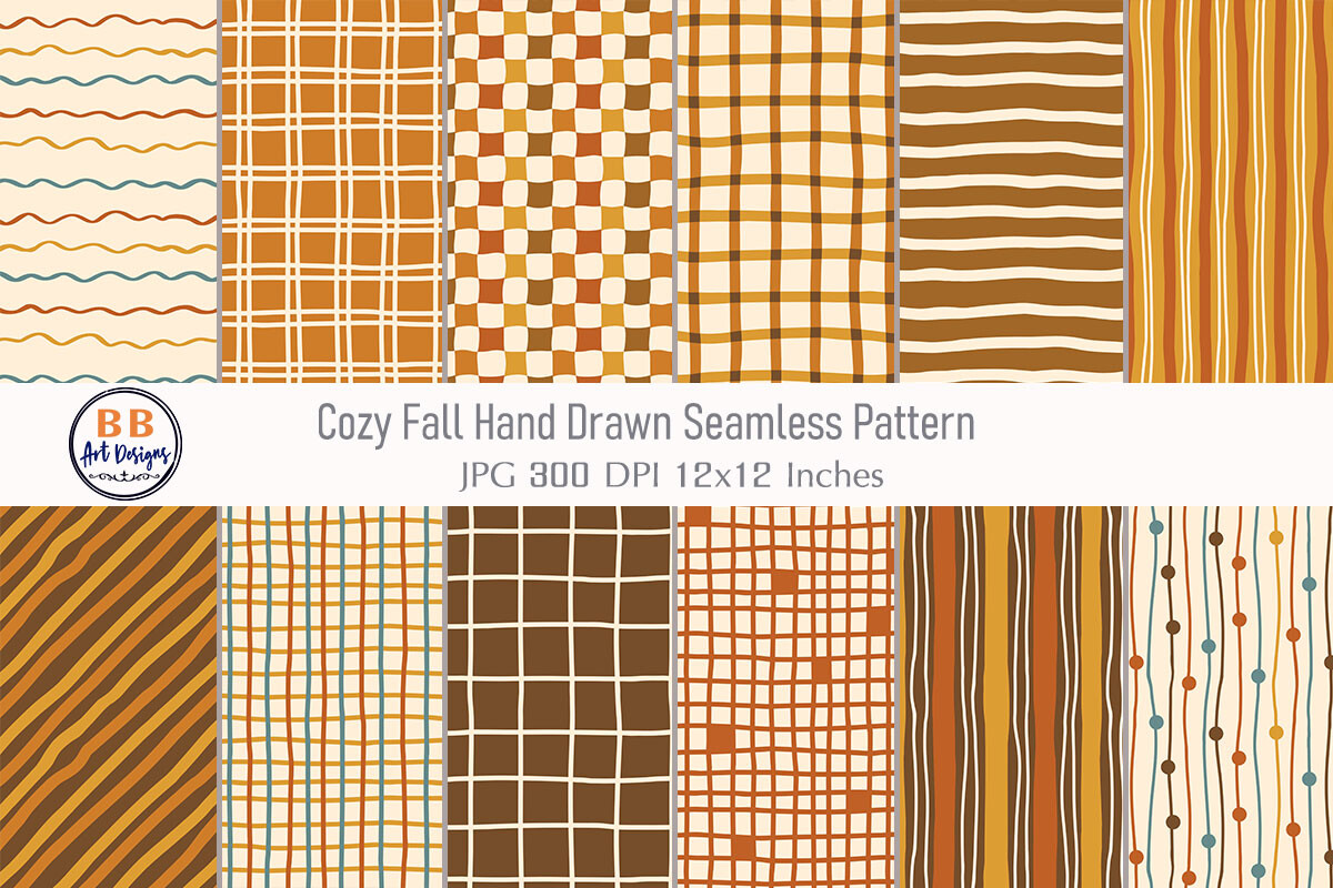 Fall Pattern Hand Drawn Cozy Fall Paper