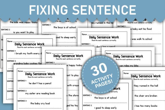Fixing Sentence Worksheets