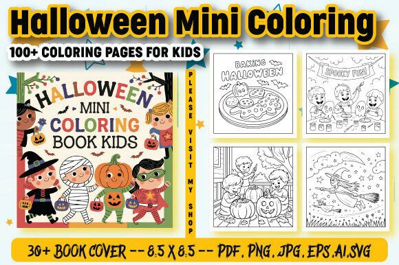 Halloween Mini Coloring Book, Halloween
