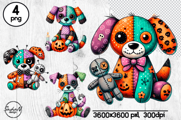 Halloween Voodoo Dog Clipart Graphic Illustrations By sashanikart