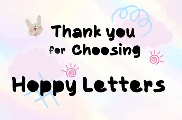 Hoppy Letters Font PNG with transparent background - Preview 6