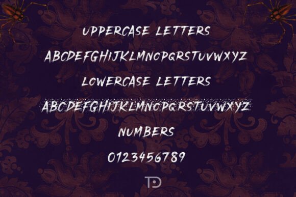 Rough Creepy Font PNG with transparent background - Preview 2