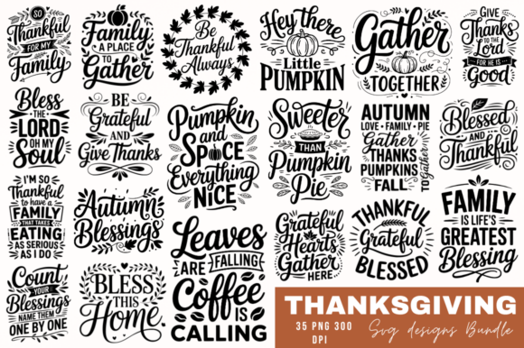 Thanksgiving Svg Designs Bundle Graphics