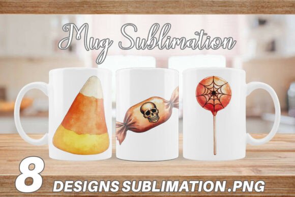 Vintage Halloween Candy Mug Wrap