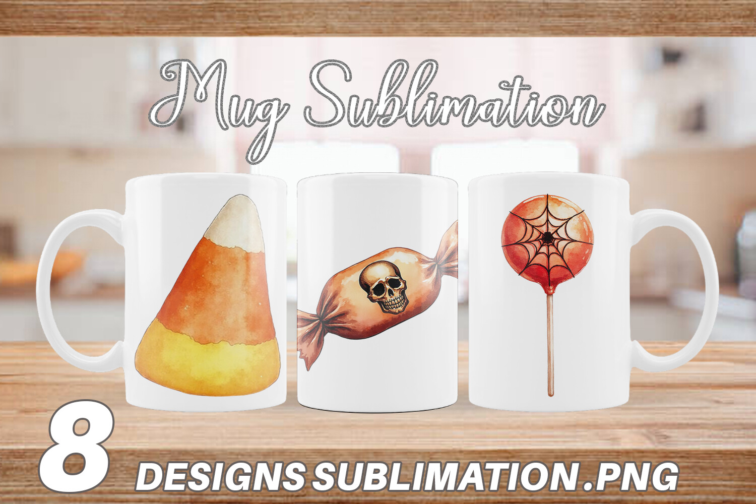 Vintage Halloween Candy Mug Wrap