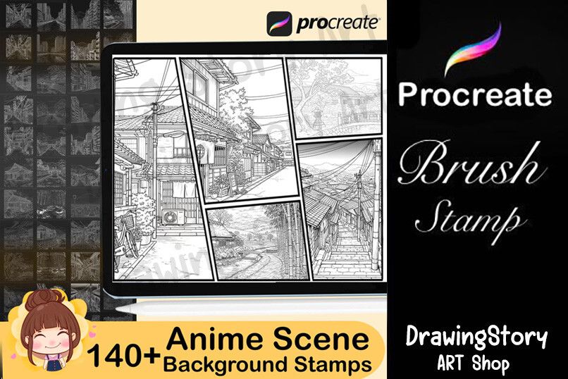 140+ Procreate Anime Scene Stamp Brushes - photo 4