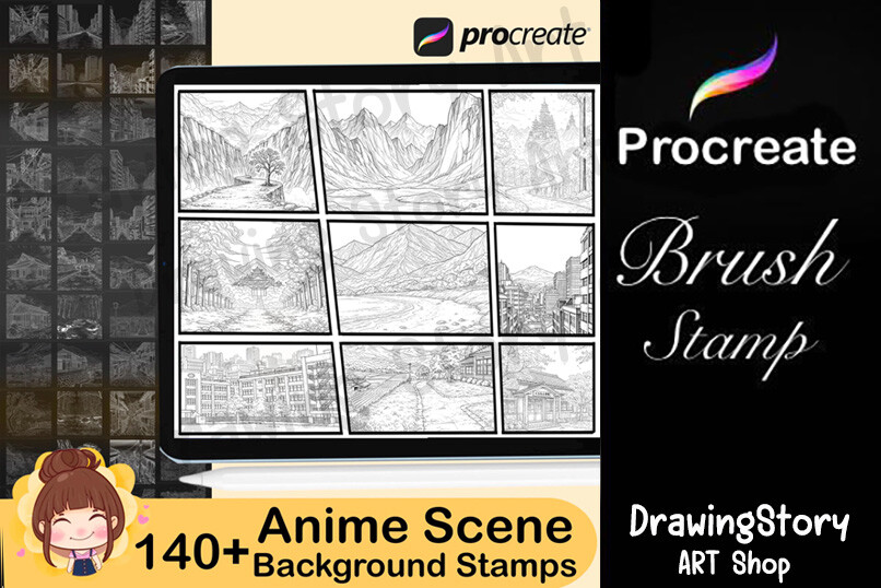 140+ Procreate Anime Scene Stamp Brushes - photo 5