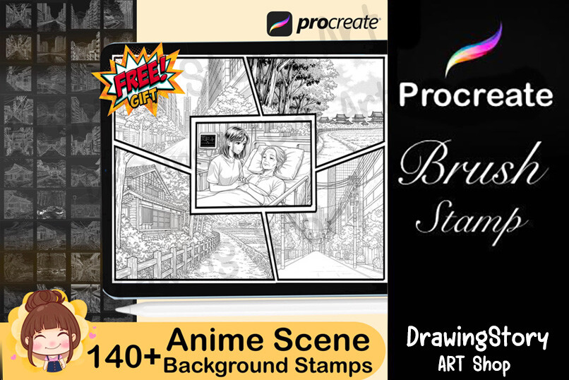 140+ Procreate Anime Scene Stamp Brushes - photo 6