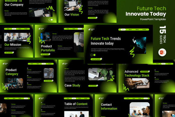 Black Modern Technology PowerPoint Template