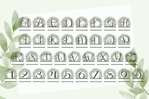Cresverde Split Monogram Font - Preview 3