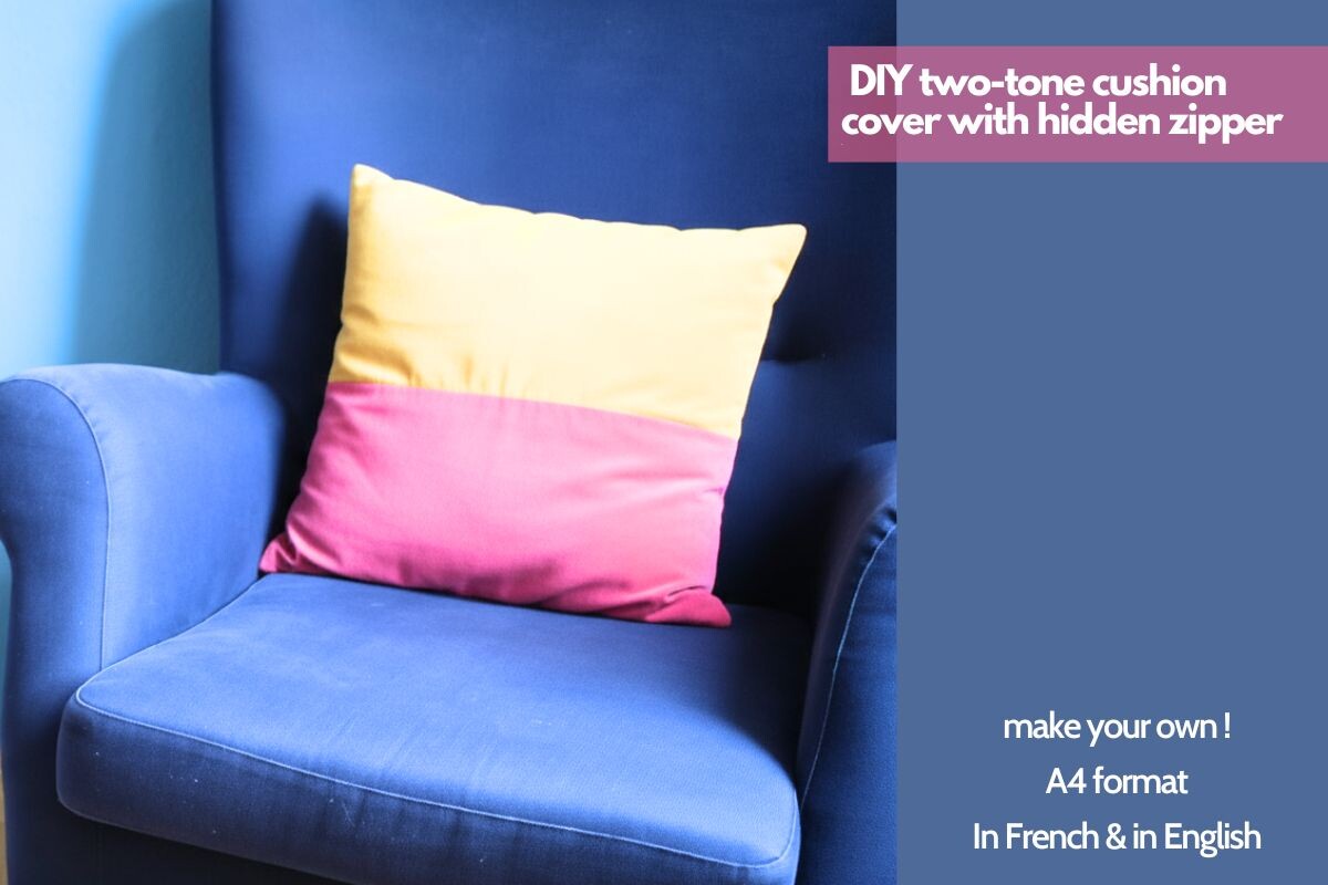 DIY Two-tone Cushion Cover Hidden Zip