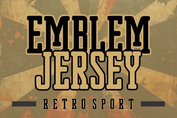 Emblem Jersey Font PNG with transparent background - Preview 1