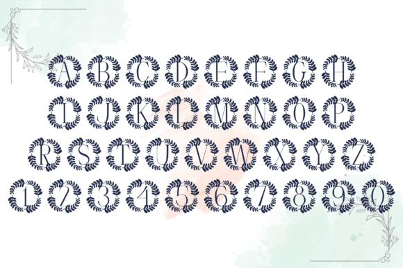 Floralith Monogram Font PNG with transparent background - Preview 3