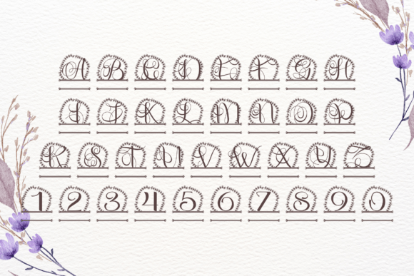 Floralith Split Monogram Font - Preview 3