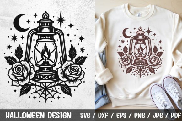 Gothic Halloween Oil Lantern SVG File