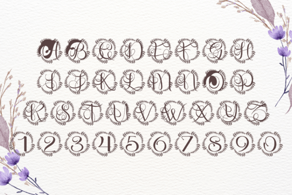 Leafenca Monogram Font PNG with transparent background - Preview 3
