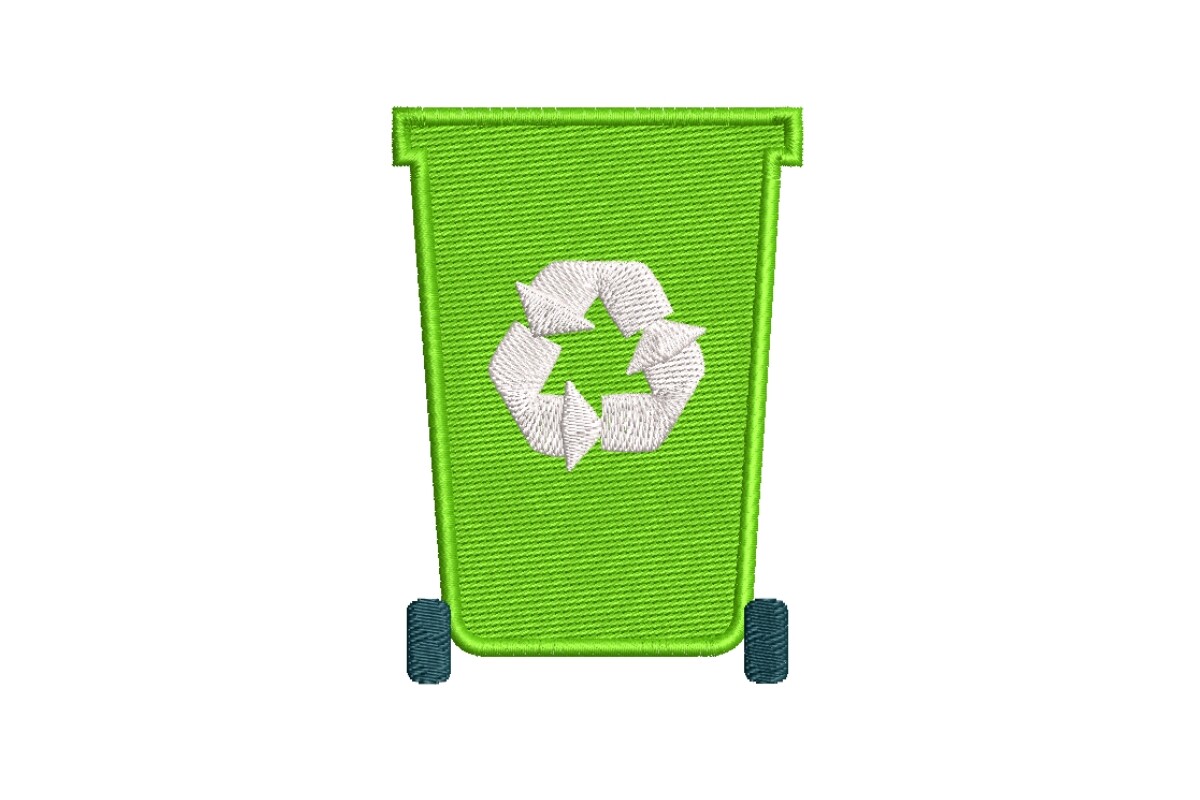 Recycle Bin Embroidery Design