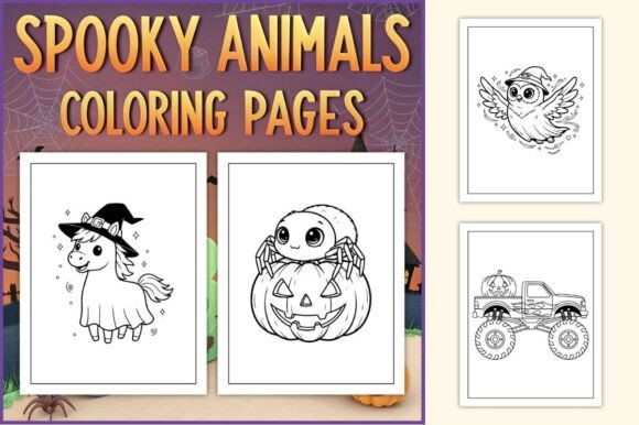 Spooky Animals Coloring Pages for Kids