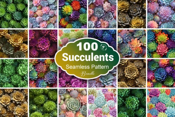 Succulents Seamless Pattern