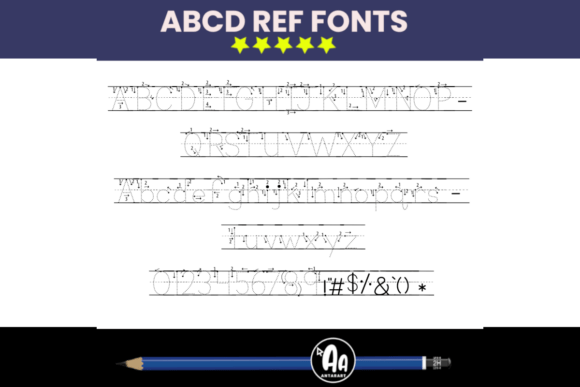 Arrows Lined Letter Tracing Font - Preview 2