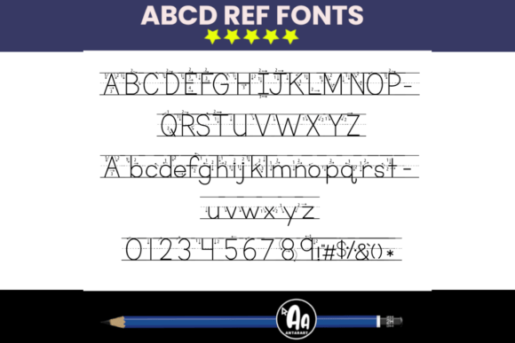 Arrows Lined Letter Tracing Font - Preview 3