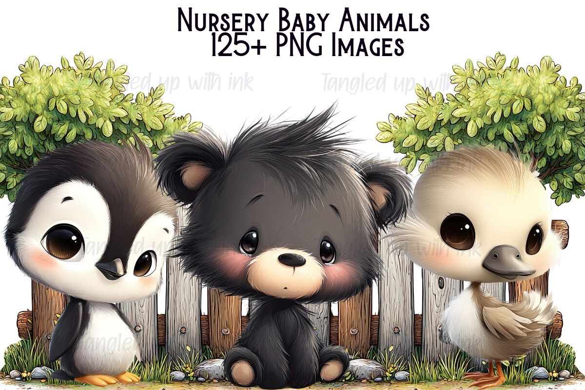 Baby Animal Clipart Bundle Graphic by TangledUpWithInk · Creative Fabrica