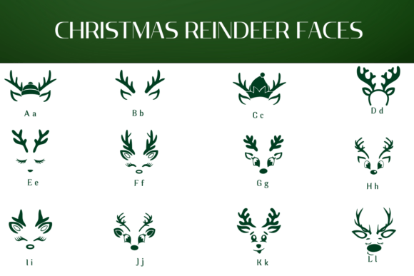 Christmas Reindeer Faces Font - Preview 1