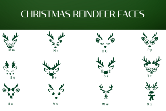 Christmas Reindeer Faces Font - Preview 2