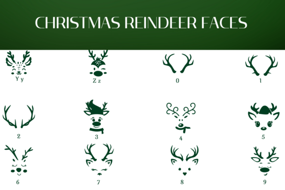 Christmas Reindeer Faces Font - Preview 3