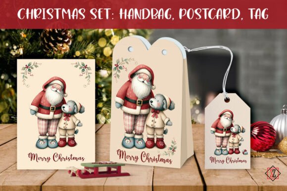 Christmas Gift Set. Tags, Card, and Gift
