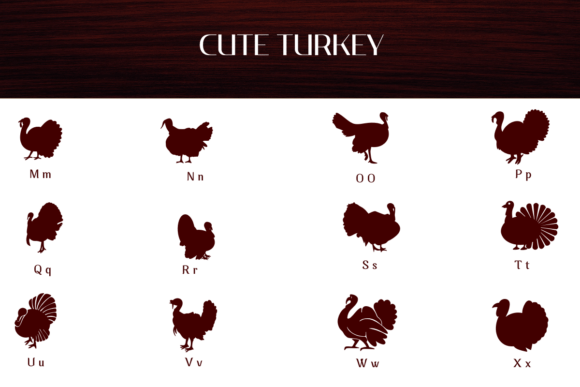 Cute Turkey Font PNG with transparent background - Preview 2