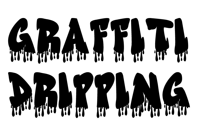 Graffiti Dripping preview, street style lettering with dripping paint