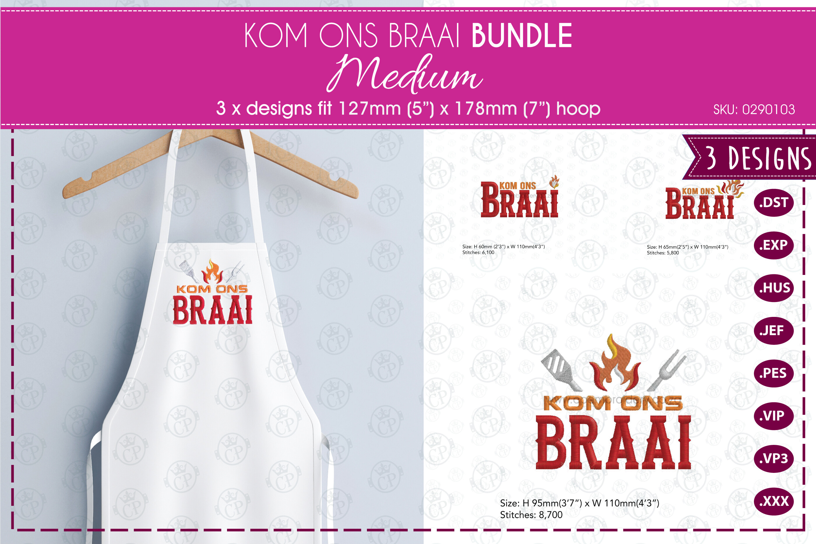 Kom on Braai | Fits 5" X 7" Hoop
