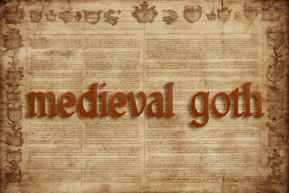 Medieval Goth Font PNG with transparent background - Preview 1