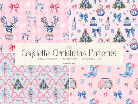 Pink Coquette Christmas Seamless Files