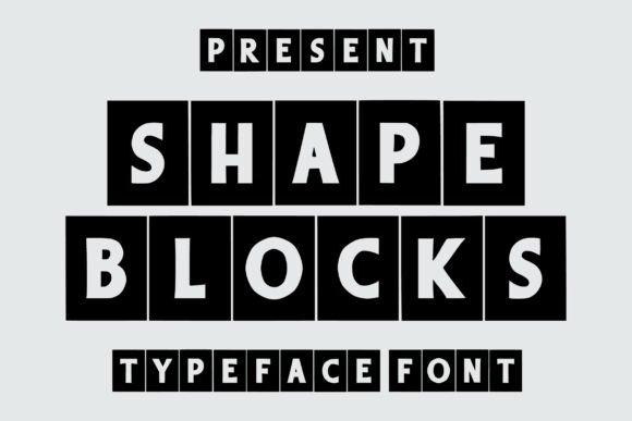 Shape Blocks Font PNG with transparent background - Preview 1