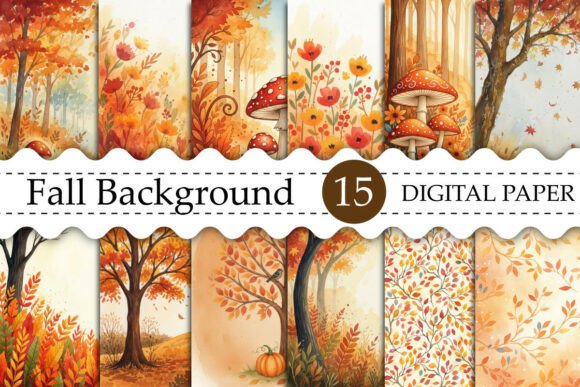 Watercolor Whimsical Fall Background
