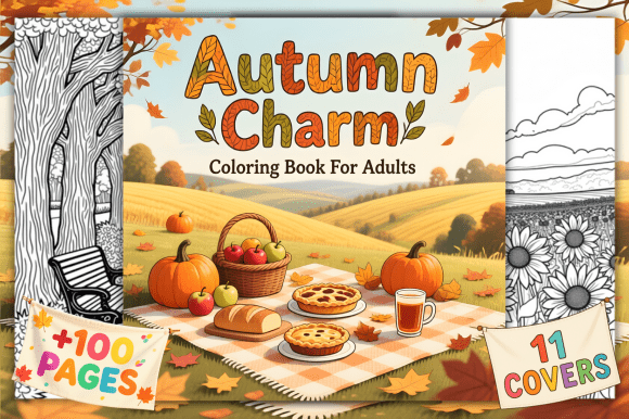 Autumn Charm Coloring Book for Adults