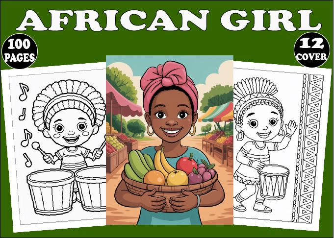 African Girl Coloring Pages for Kids