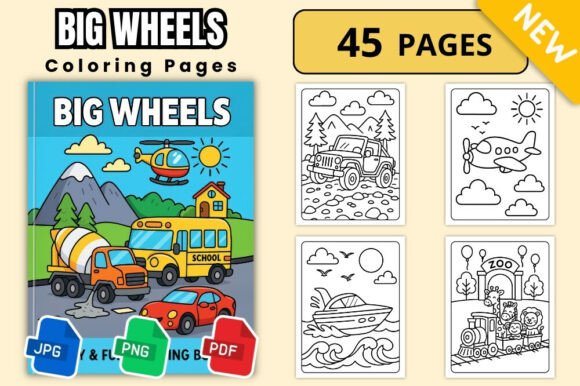 Big Wheels Vehicles Coloring Pages