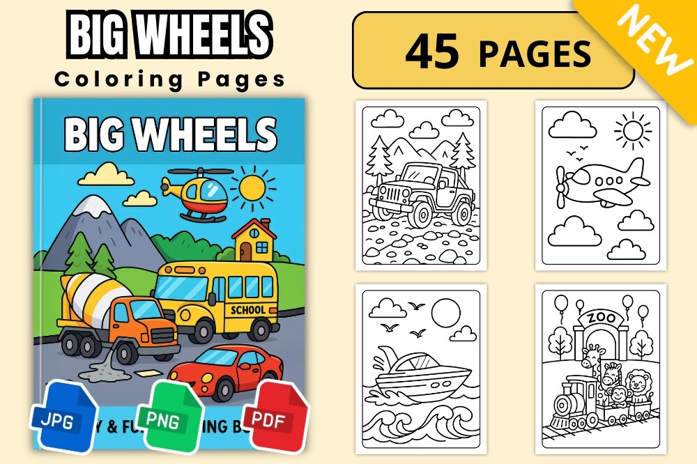 Big Wheels Vehicles Coloring Pages