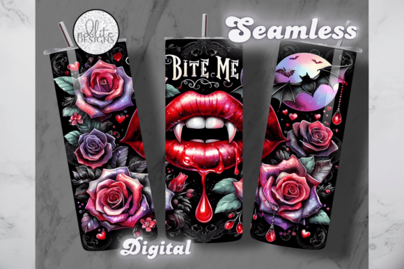 Bite Me Vampire Halloween Tumbler Wrap