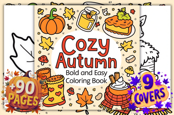 Bold and Easy Cozy Autumn Coloring Pages