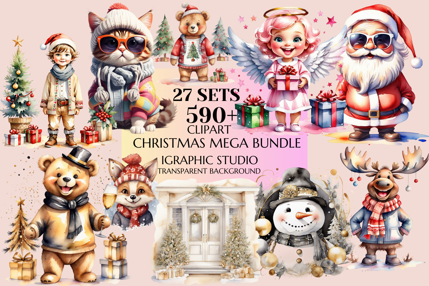 Christmas Mega Clipart Bundle, Xmas Png - photo 1