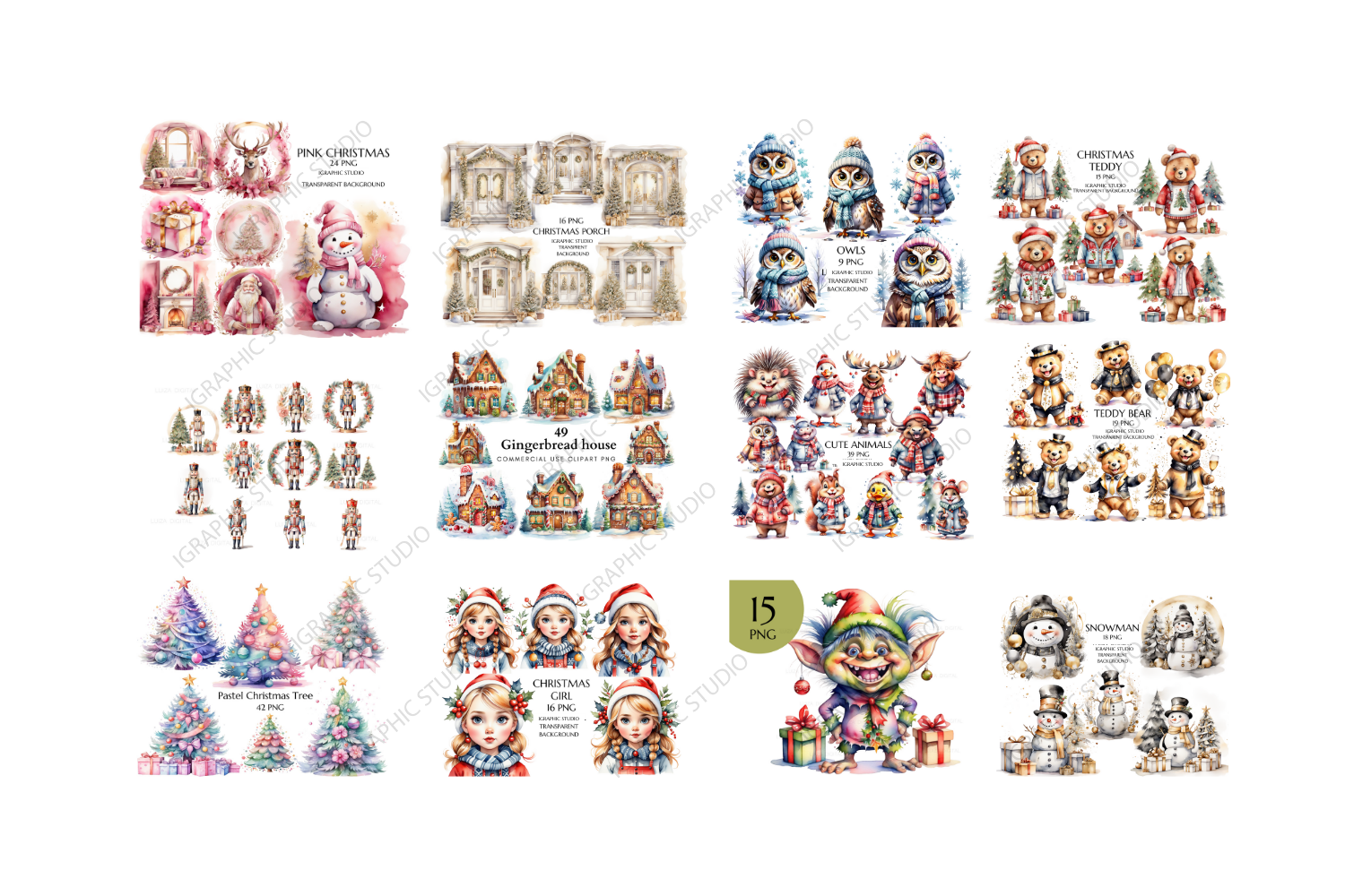 Christmas Mega Clipart Bundle, Xmas Png - photo 3