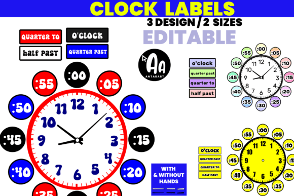 Clock Labels for Telling Time Worksheets
