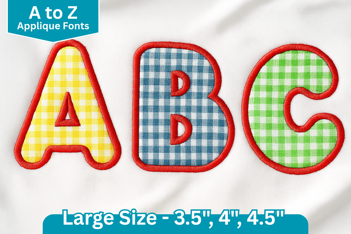 Cloudy Patch Applique Embroidery Font