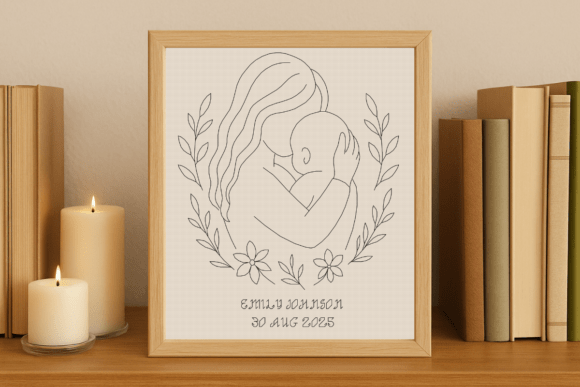 Custom Mother and Baby Cross Stitch