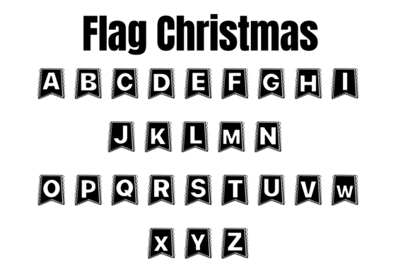 Flag Christmas Font PNG with transparent background - Preview 1