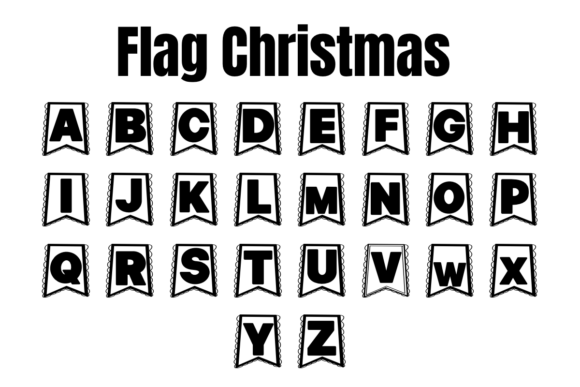 Flag Christmas Font PNG with transparent background - Preview 2